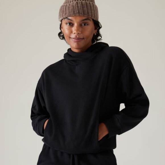 Athleta Cozy Karma Hoodie Sweatshirt Super Soft Plush Interior Cinched Pockets - Picture 1 of 12